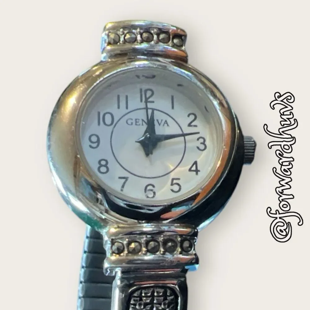 Bundle Sale 3 for $15 | Geneva Silver-tone Stretch Watch NEEDS BATTERY